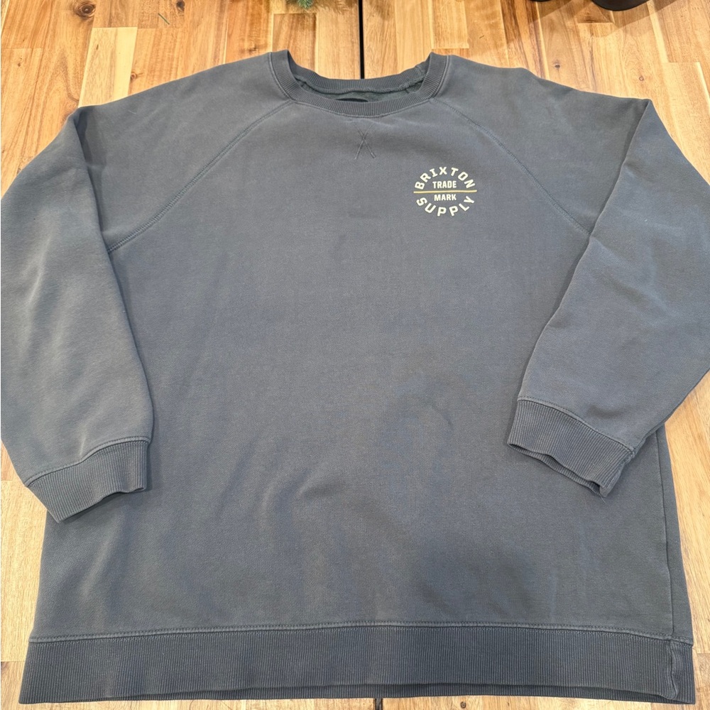 Brixton Crewneck Sweatshirt in Slate Blue with White Logo